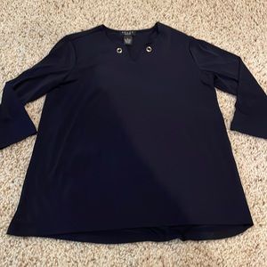 Woman’s navy blue spandex like top